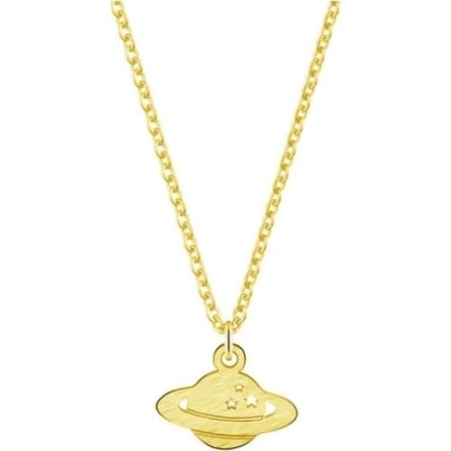 Gold Planet Saturn Necklace Pendant Gold Necklaces Women