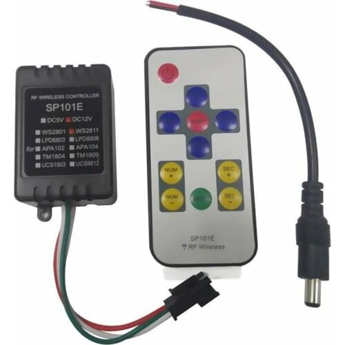 100PCS Sp101E mini RF wireless controller remote control for ws2811 ws2812b LED light bar DC12v