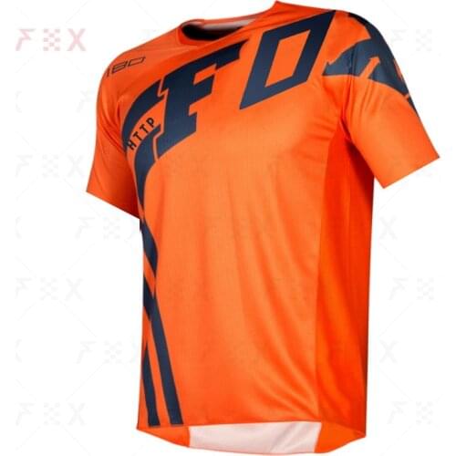 2021 Mtb Fox JERSEY Short Sleeve Downhill Jersey Off-road Motorcycle ATV Racing Mountain Bike FXR Motorcycle Jersey MX Orange