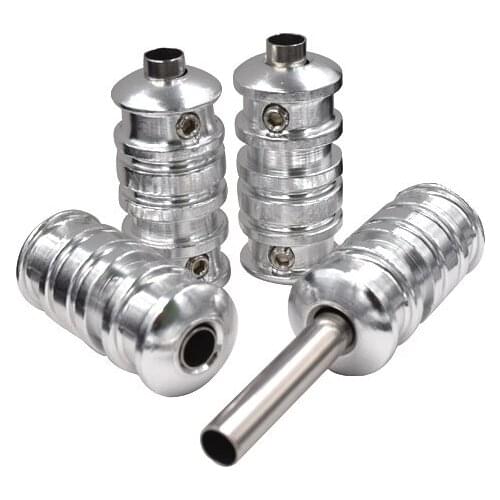 Tattoo Grips Kit 5Pcs Aluminum Tattoo Handle Grip Tubes with Back Stems 25mm for Tattoo Machine Gun Tattoo Needles Tips Supply