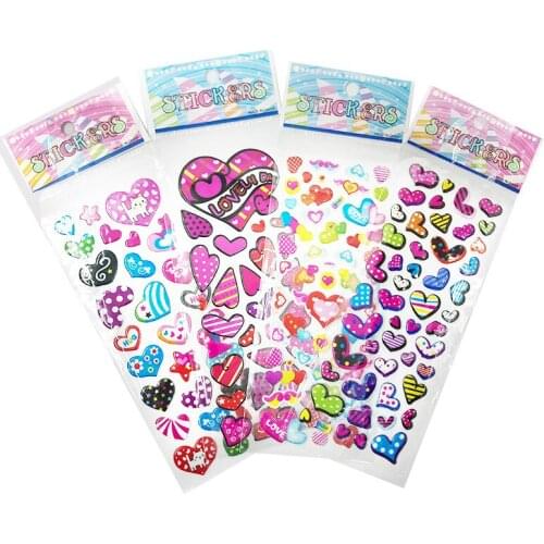 5 Sheets Children Figurer Stickers Lot Teddy Bear Love Kids Girls Reward Gift US Chirden Dolls