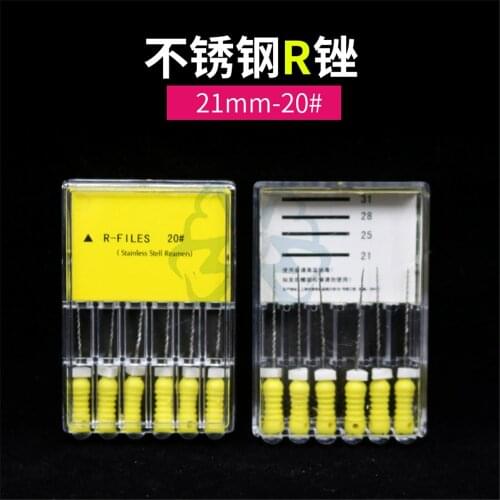 6Pcs/Pack Onone Dental Hand Use R-Files 21mm Stainless Steel Endodontic Root Canal Files Dentist Tools Dental Lab Instruments