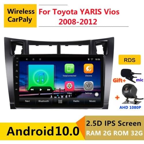 9 inch Android 10 Car DVD Multimedia Player GPS For Toyota YARIS 2008 2009 2010 2011 2012 audio auto radio stereo navigation