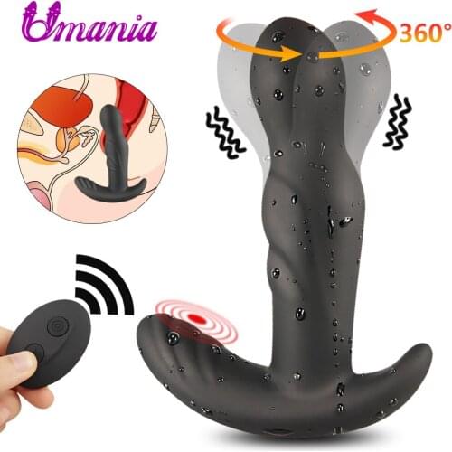 Anal Plug Vibrator Rotation Butt Plug Remote Control Prostate Massager Gay Sex Toys for Women Men Rechargable Anus Vibrators