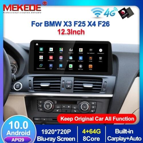 Qualcomm Snapdragon 625 Android 10.0 4+64G Car Radio Multimedia Player For BWM X3 F25 2010-2016 / X4 F26 2014-2016 Carplay WIFI