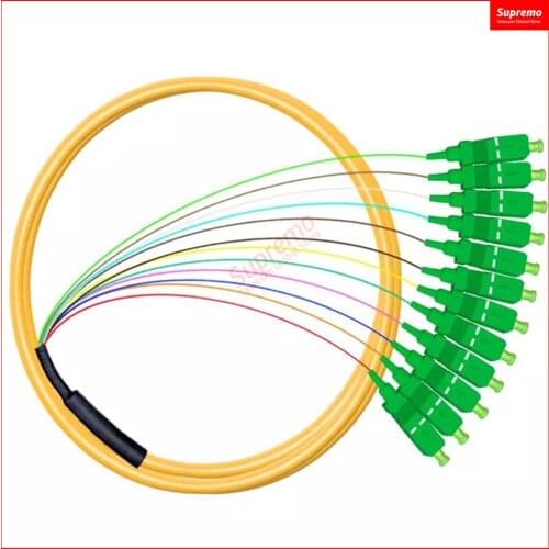 Free Shipping 12 Strand 9/125 Fiber Optic Pigtail SC/APC Single Mode,12 fiber pigtail Buy more and save more