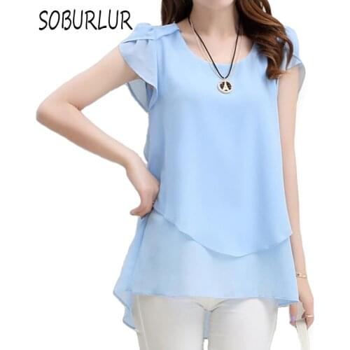 Summer Women Blouse Casual Loose Shirt 2021 New O-Neck Chiffon Blouses Female Short Sleeve Blouse Plus Size Shirts Tops Blusas