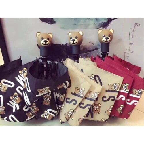 Big Trendy Brand Bear Head Personality Cute Umbrella Fully Automatic Folding Sunscreen Umbrella Sun and Rain Dual-use Umbrella