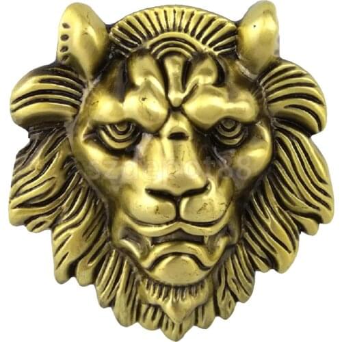 Big Lion Head Belt Gold Lion Buckle Belt Bccessories Animal Style Western Cowboy