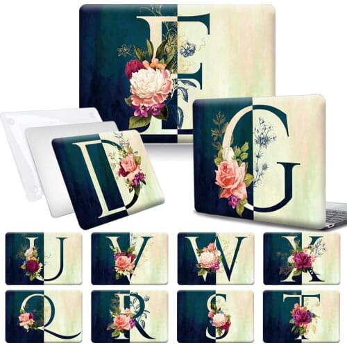 Hard Laptop Cover for Apple Macbook Air 13" A1369 A1466/A1932 A2179/A2337/Air 11" A1370 A1465 for Macbook Floral Letter Case