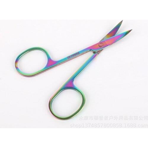 By dhl 200pcs Eyelash Eyebrow Scissor Curved Head Stainless Steel Makeup Trimmer Facial Hair Remover Beauty Tools
