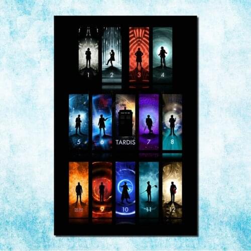 Doctor Who Tardis in Van Gogh Starry Night TV Series Silk Canvas Poster 13x20 32x48 Inches For Room Decor-3