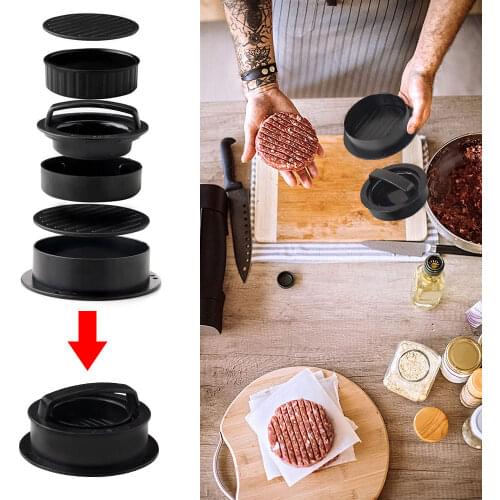 Round Hamburger Press Plastic Hamburger Maker For Meat Beef Grill Burger Patty Press Mold Kitchen Tool