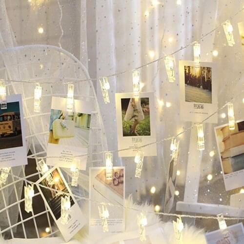 3M 5M 6M 20/50/40 LEDs Photo Clip String Light Garland Fairy Lights Copper Wire Battery Powered Chain Lamp For Christmas Decor