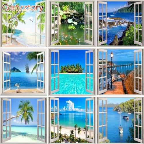 GATYZTORY 40x50cm Frameless Painting By Numbers Landscape On Canvas Pictures By Numbers Home Decoration DIY minimalism Style