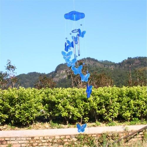 2021 Colorful Butterfly Wind Chime For Wall Window Door Wind Bell Hanging Ornaments Outdoor Home Campanula Decoration Crafts