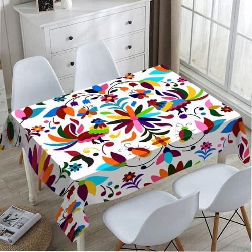 Creative Floral Tablecloth Boho Style Washable Tablecloth Colorful Bird Fashion Printing Nappe De Table Mantel Mesa Tafelkleed