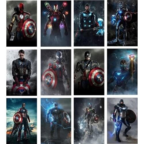 Marvel Avengers Canvas Painting Captain America Movie Posters and Prints Print Art Mural Pictures for Kids Home Wall Decoration