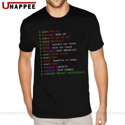 Black Monday Programmer Shirt for Men Personalized Short Sleeves Soft Cotton O-neck T-Shirt