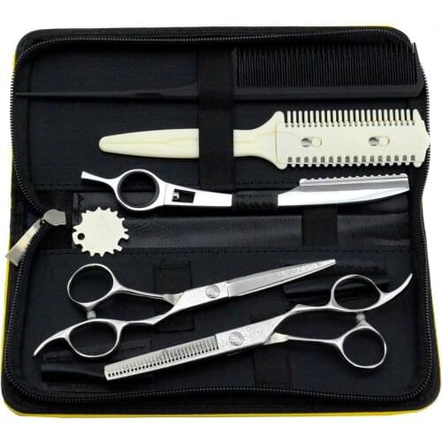 5.5" professional hairdressing scissors kit damascus hair cutting scissors barbers thinning shears Japan steel hair salon tools