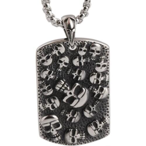 Punk Mexican Tattoo Stainless Steel Skull Pendants Necklace Charm Men Fashion Jewelry New Arrival Product