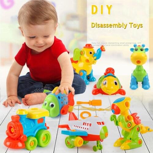 DIY Disassembly Assembly Toys for Children Car/Helicopter/Motorcycle Educational Blocks Toys With Assemble Screw Driver Nut