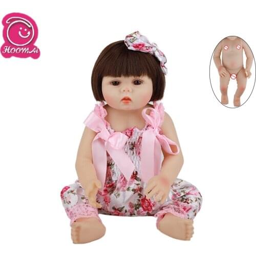 Hoomai 48CM Realistic Newborn Baby 18 '' Full Silicone Body Lifelike Bebe Reborn Dolls For Children Birthday Christmas Gift Toy