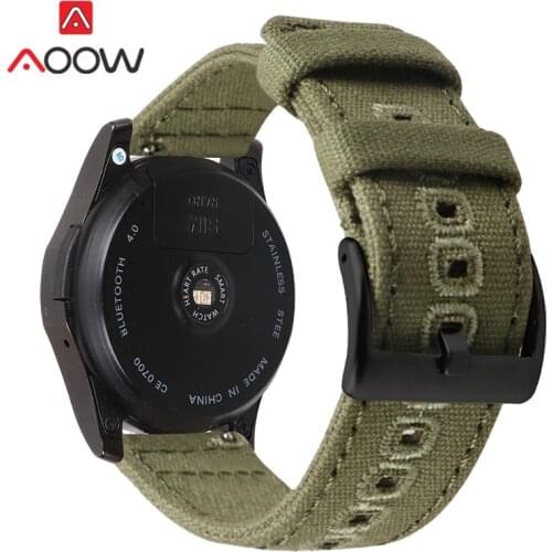 Nylon Strap 18mm 20mm 22mm Quality Canvas Replacement Band for Samsung Galaxy Watch3 45mm 41mm S3 Huawei Watch GT 2 Amazfit BIP