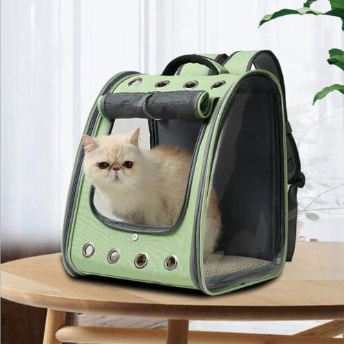 PVC Pet Backpack Large Space Transparent Cat Carrier Bag Outdoor Travel Double Shoulders Backpack Puppy Kitten Carrying Supplies