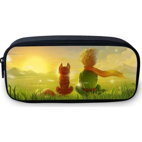 VEEVANV The Little Prince Printing Girls Pencil Case Children School Coin Purse Change Bag Travel Makeup Case Organizer Wallets