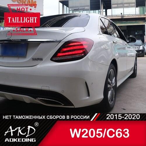 Tail Lamp For Car Benz W205 2014-2020 C180 C200 C300 LED Tail Lights Fog Lights Day Running Light DRL Tuning Cars Accessories