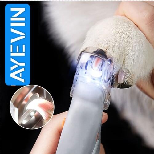 Ayevin Professional Pet Nail Clipper Scissors Pet Dog Cat Nail Toe Claw Clippers Scissor LED Light Nail Trimmer for Animals Pet