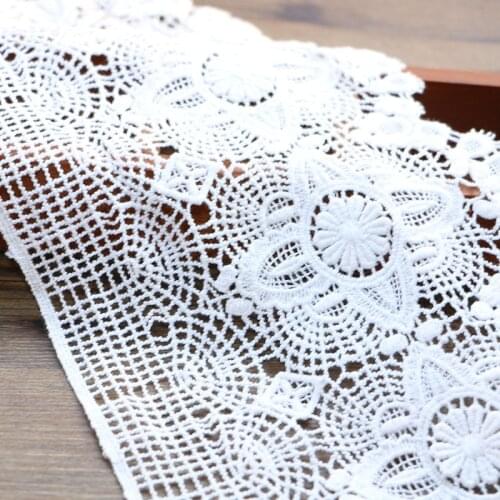 1 Yards 16.2cmBeige embroidered Cotton lace Sewing Accessories craft Handmade for clothing bag wedding Decoration