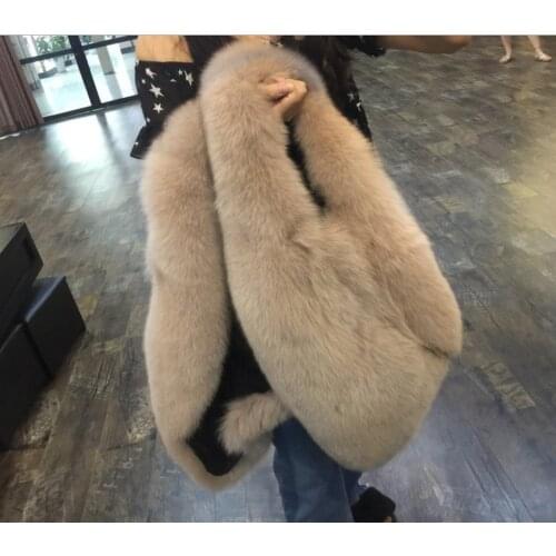 2020 New Winter Leather Fox Faux Fur Coat Vest Womens Sleeveless Fluffy Thick Warm Fur Waistcoat Jacket