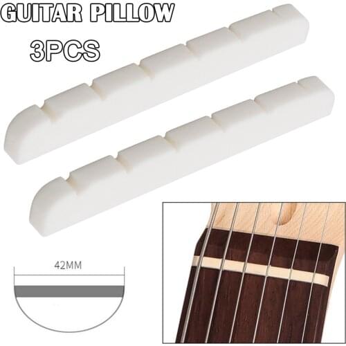 Newly 3PCS 42mm/1.65in Bone Nut for 6 Strings Electric Guitar Guitar Accessories