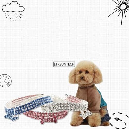 50pcs Dog Necklace Collar Jewelry Pearls Diamante Accessory for Pet Puppy Neck Decor Harnesses Chain Leads