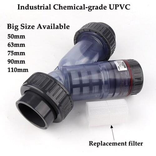 75mm~110mm Industrial Top-Grade UPVC Y-Type Filter Aquarium Tank Adapter Garden Irrigation Water Pipe Filters Coulping Fittings