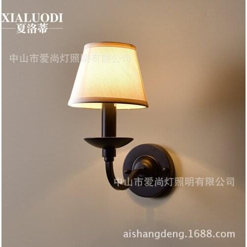 American wall lamp Nordic modern simple iron bedroom bedside wall lamp living room background wall corridor corridor lamp