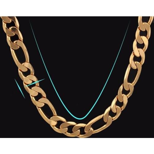 18 K Yellow Gold GF Plated Figaro Chain Necklace Made In CHINA -LIFETIME WARRANTY