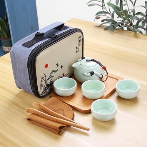 Tea Sets Kung Fu Ceramics Tea Set 1 Pot 4 Cups Tea Pots High Quality Elegant Gaiwan Beautiful and Easy Tea Pot Kettle