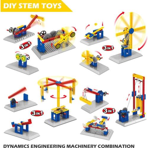 Children DIY Building Block Toys Mechanical Dynamics Principle 3D Model Physics Science Experiment Education Toys Kids STEM Toys