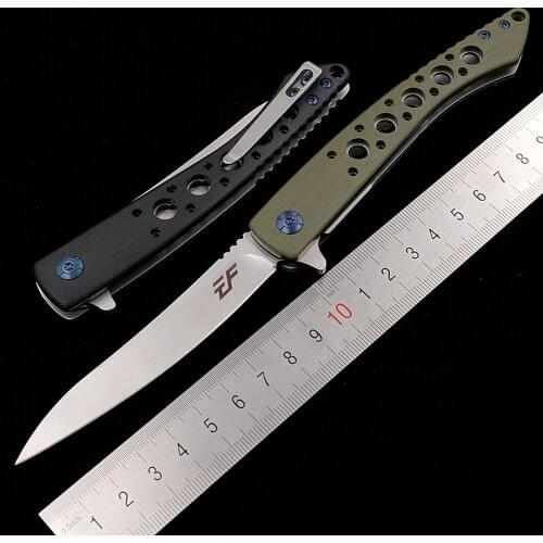 Eafengrow Flying fish ball bearing flipper Folding D2 Steel G10 Camping Hunting Kitchen Survival Outdoor EDC Tool Utility Knife