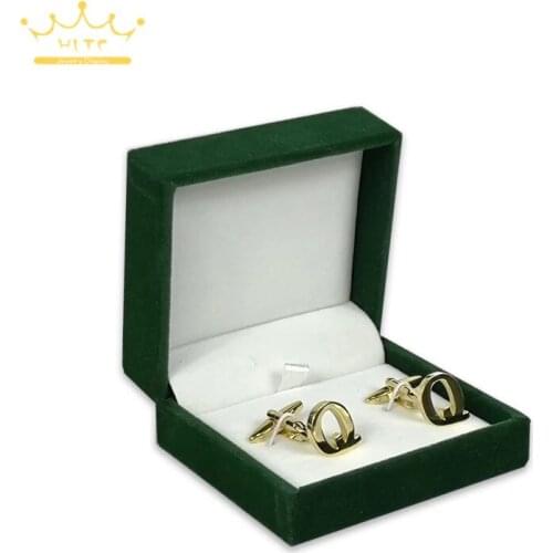 Elegant Box High Quality Cufflinks Storage Container Wholesales Cufflinks Box Green Color Jewelry Box