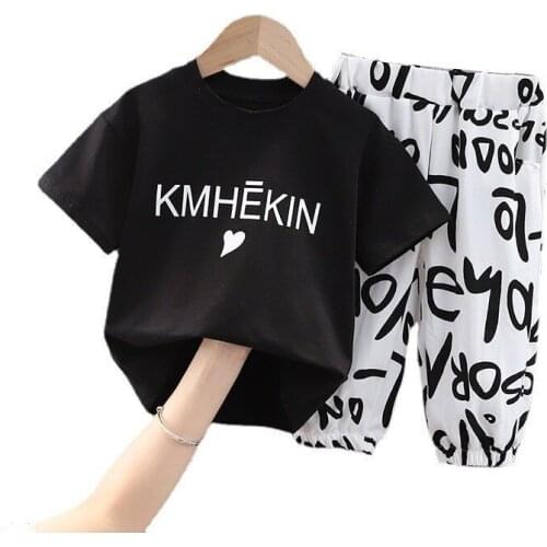New Boys Clothing Summer Baby Girl Clothes Children Cotton Letter T-Shirt Shorts 2Pcs/Set Toddler Casual Costume Kids Tracksuits