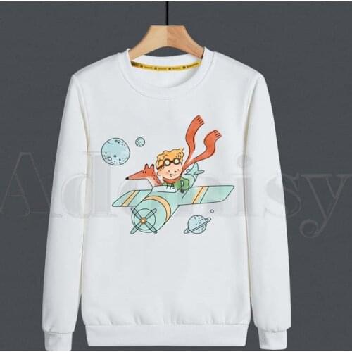 Little Prince Art Beautiful Retro Pretty Cute Hoodies Sweatshirt Print Trend Mens Clothes Hip-Hop Male Crewneck Hoodies Men