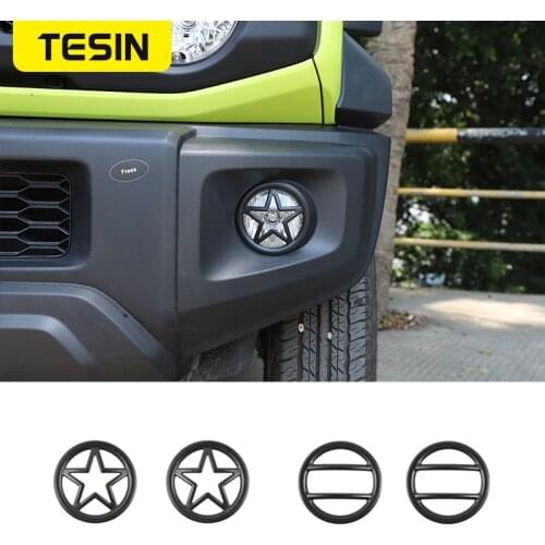 TESIN Lamp Hoods for Suzuki Jimny JB74 Car Front Fog Light Lamp Decoration Cover for Suzuki Jimny 2019 2020 Exterior Accessories