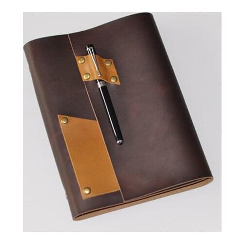 Loose-leaf Leather Business Diary Travel Journal Leather A5 European Retro Leather Notebook