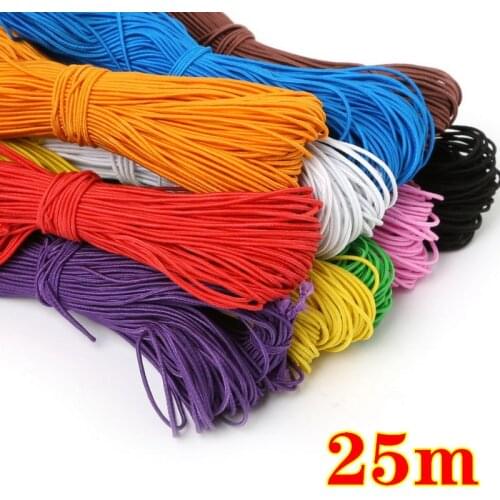25 Meters High Elastic Band Rope Multicolor Round Elastic Rubber Bands for DIY Knitting Sewing Jewelry Accessories Craft Supply