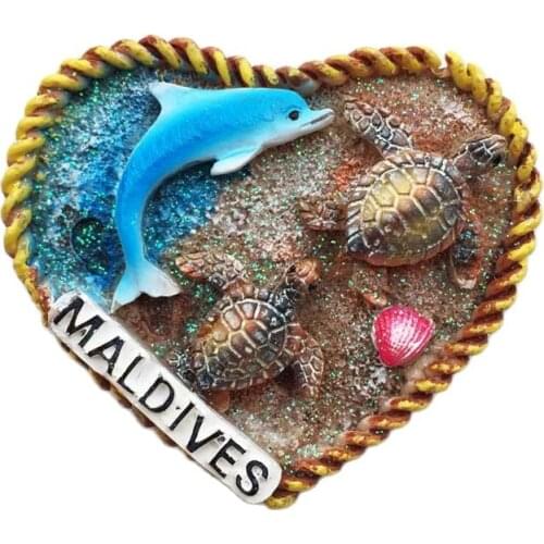 Beach Holiday,Maldives)Fridge Magnet,Creative Travel Commemorate 3D Ornaments Magnetism Resin Material Refrigerator Stickers