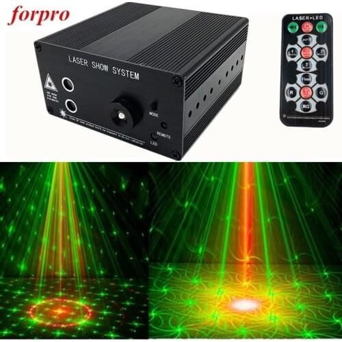 Forpro 3 Lens 48 Patterns Mini Laser Stage Blue LED Projector Light With IR Remote Control Club Bar DJ disco Home Party lights